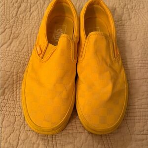 Vans Women's Yellow Checkered Slip-On Flats